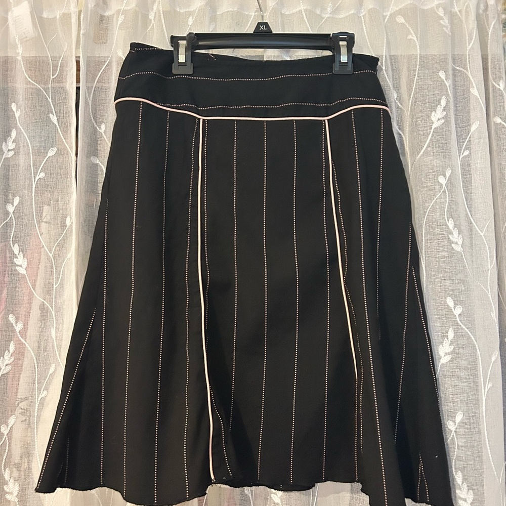 HeartSoul Black A-Line Skirt with pink Stripes